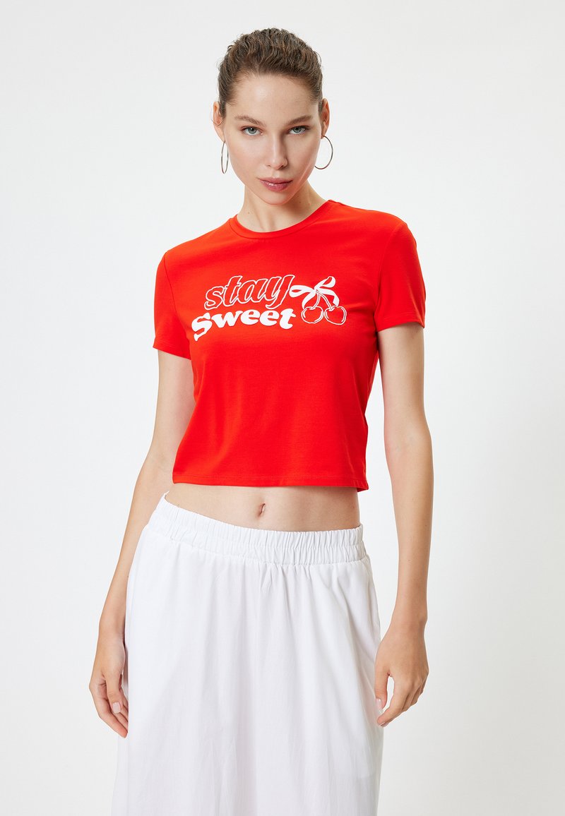 Koton BOWTIE - Camiseta estampada - red