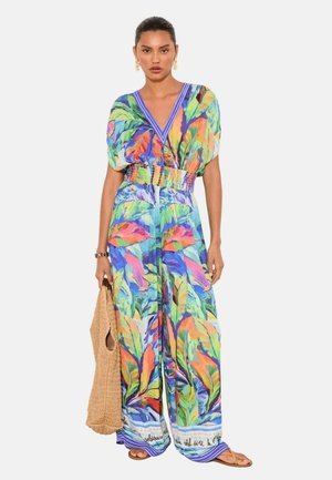 Lipsy, PETITE FIT - TROPICAL CRINKLE CAP SLEEVE JUMPSUIT . - Jumpsuit - multi-coloured