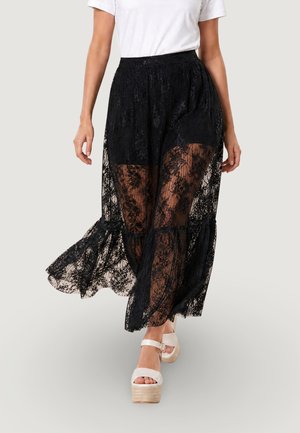 I AM, GONNA PIZZO PE26065 - Gonna a pieghe - black