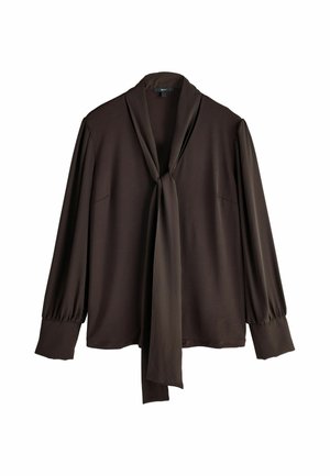 Next, SCARF LONG SLEEVE V-NECK BLOUSE - Bluse - chocolate brown
