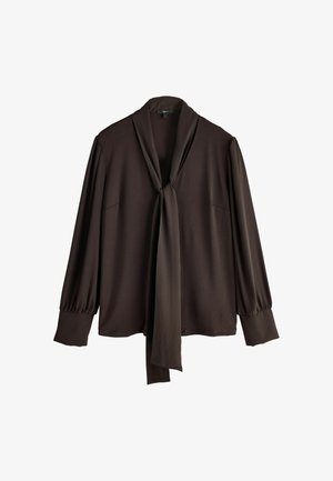 Next, SCARF LONG SLEEVE V-NECK BLOUSE - Bluse - chocolate brown