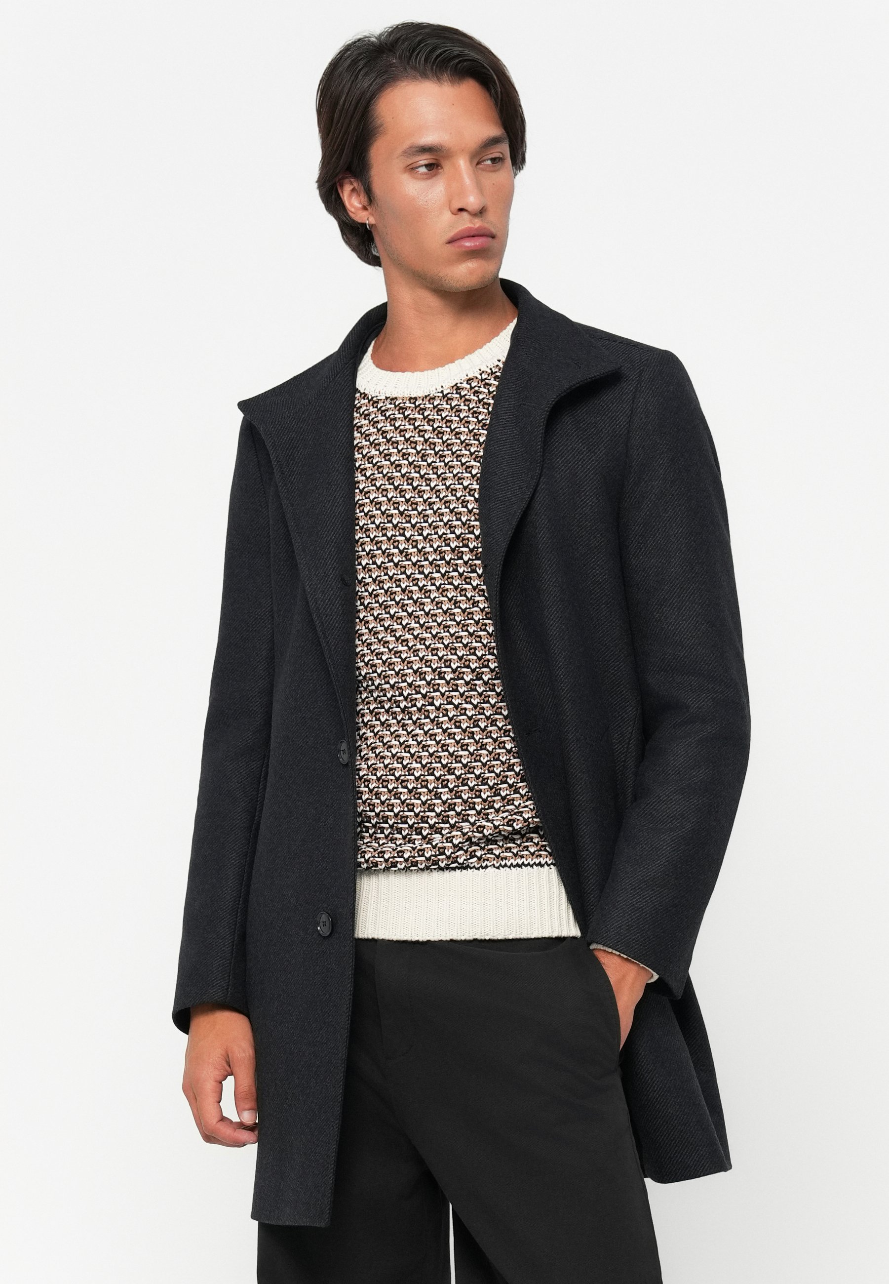 BOSS H-HYDE-SU-BIB-C-254 - Klasyczny płaszcz/granatowy - Zalando.pl