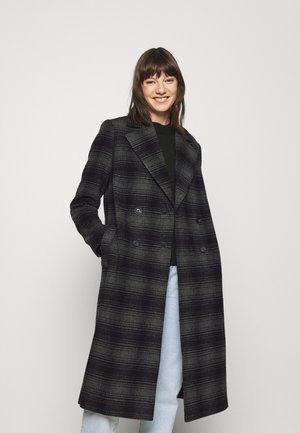 LAVERNE DOUBLE BREASTED CHECK COAT - Classic coat - charcoal grey