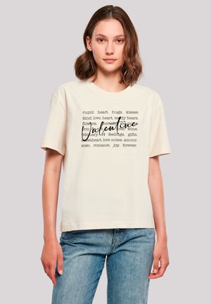 VALENTINE HERZ HUGS KISSES LOVE FLOWERS - Print T-shirt - whitesand