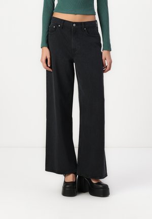 High Rise Wide Leg Jean - Wide Leg - black clean
