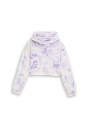 CROPPED MIT BATIKMUSTER - Felpa con cappuccio - purple batik