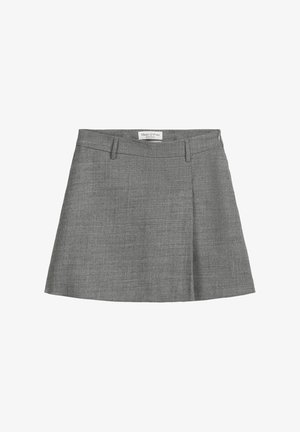 Grijze A-lijn rok van gestructureerde stof, met een tailleband, twee voorzakken en een geplooid ontwerp. Marc O'Polo merk binnenin.