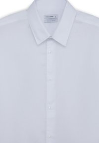 Weißes, regular-fit Button-up-Hemd aus strukturiertem Stoff. Mit einem spitzen Kragen und sechs Knopfverschlüssen auf der Vorderseite.