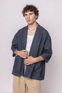 Kaotiko KIMONO UNISEX - Īss mētelis - denim blue