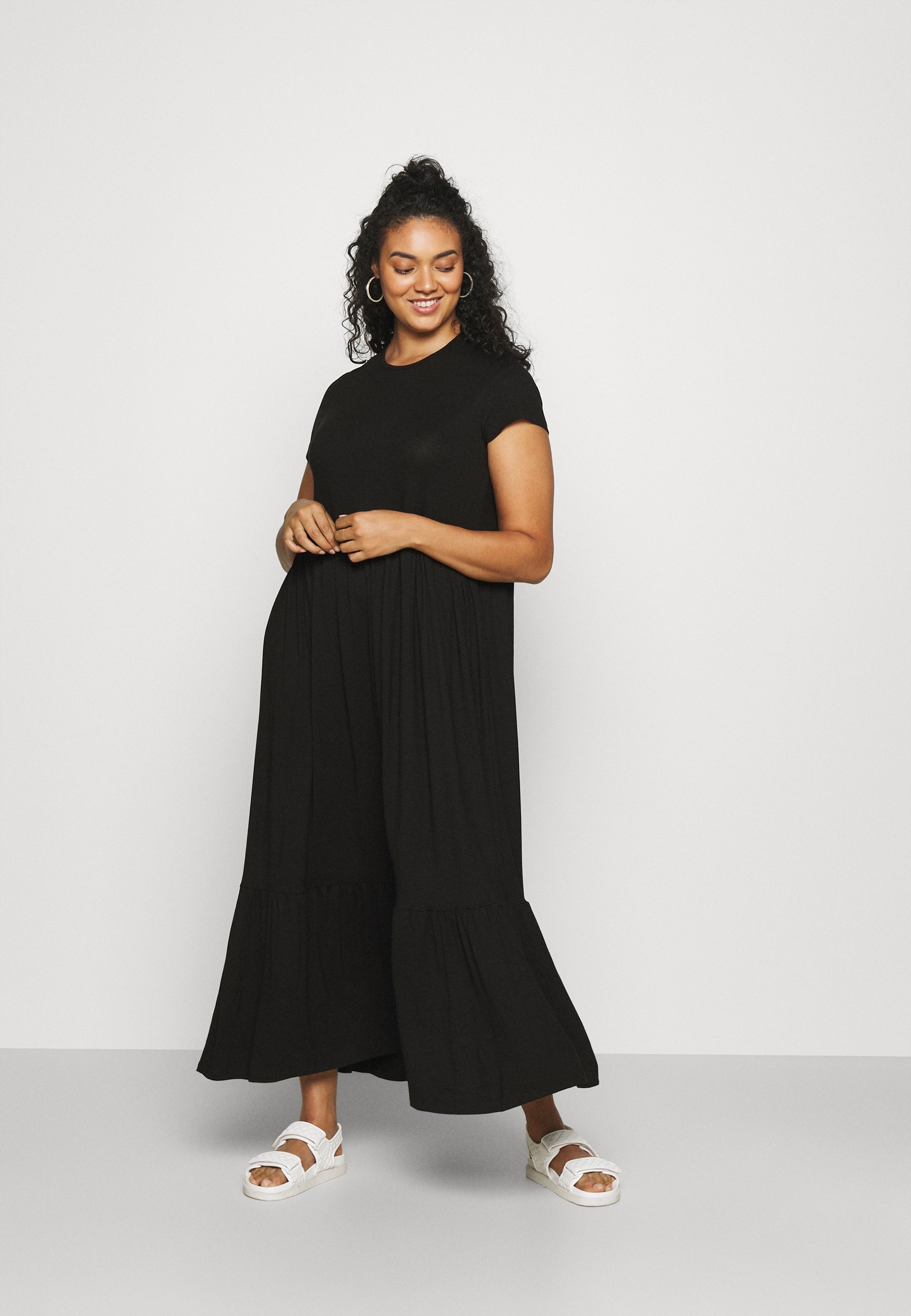 plus size layered maxi dress