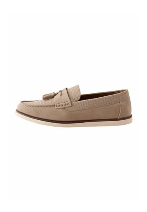 REGULAR FIT - EMBOSSED TASSEL LOAFERS - Įmautiniai batai - light stone