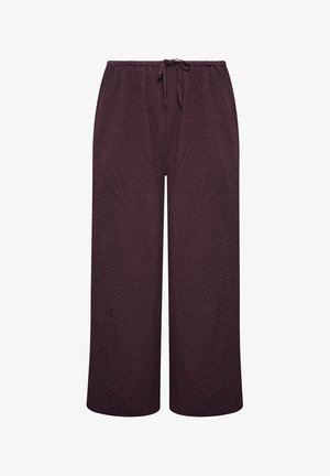 Yours Clothing, PLUS SIZE WIDE LEG TROUSERS - Bukser - aubergine