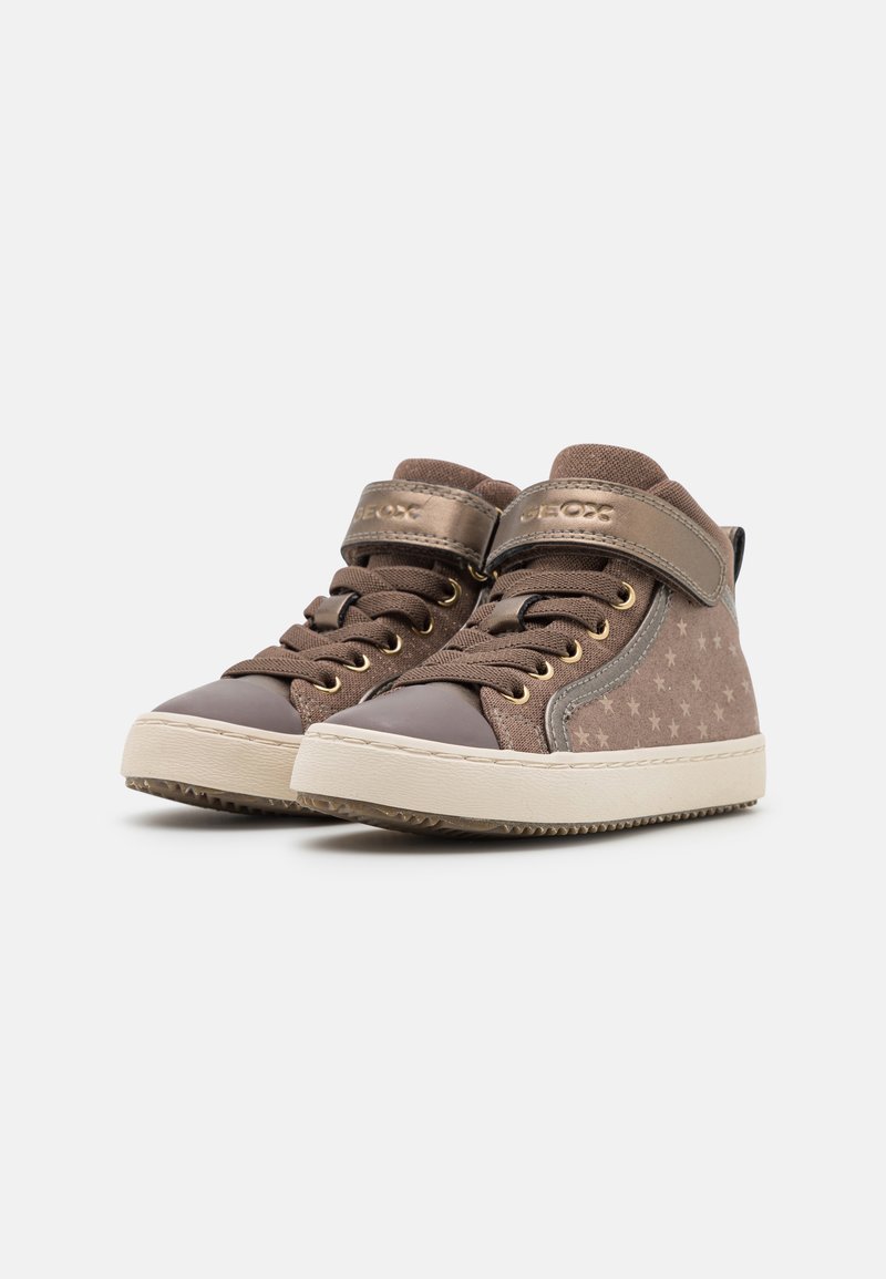 Geox J MIRROLESS GIRL Beige / Goud - Gratis levering | ! - Schoenen Hoge sneakers Kind € 41,24