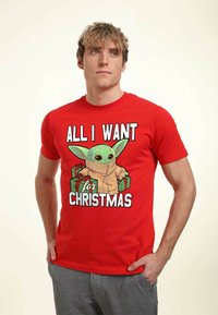Star Wars STAR WARS THE MANDALORIAN CHRISTMAS BABY V UNISEX - T-shirts print - red