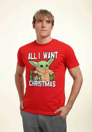STAR WARS THE MANDALORIAN CHRISTMAS BABY V UNISEX - T-shirt med print - red