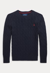 CABLE-KNIT COTTON SWEATER - Strickpullover - navy