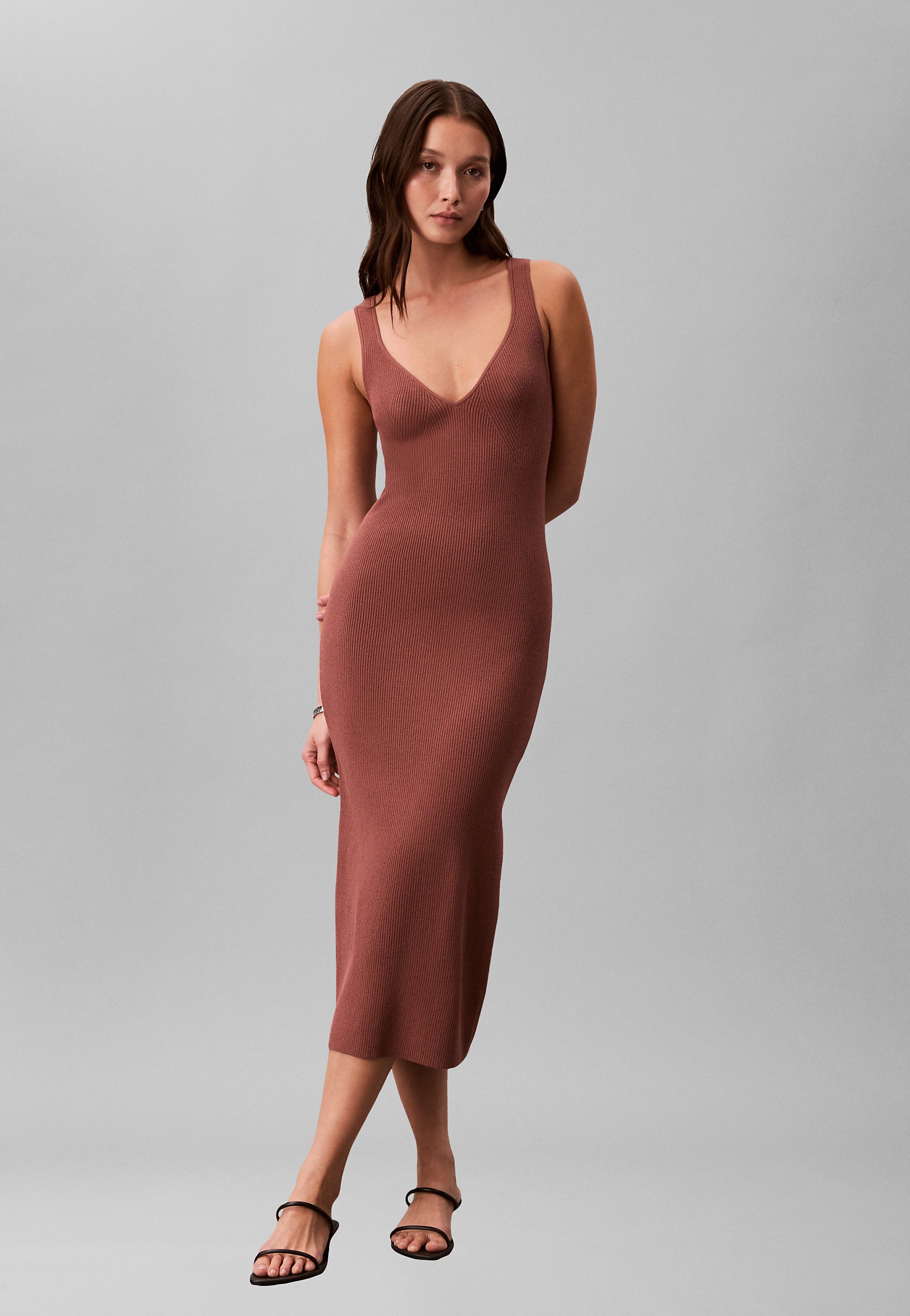 Calvin Klein SLIM TANK - Jumper dress - sierra brown/dark brown - Zalando Calvin Klein SLIM TANK - Jumper dress - sierra brown/dark brown - Zalando