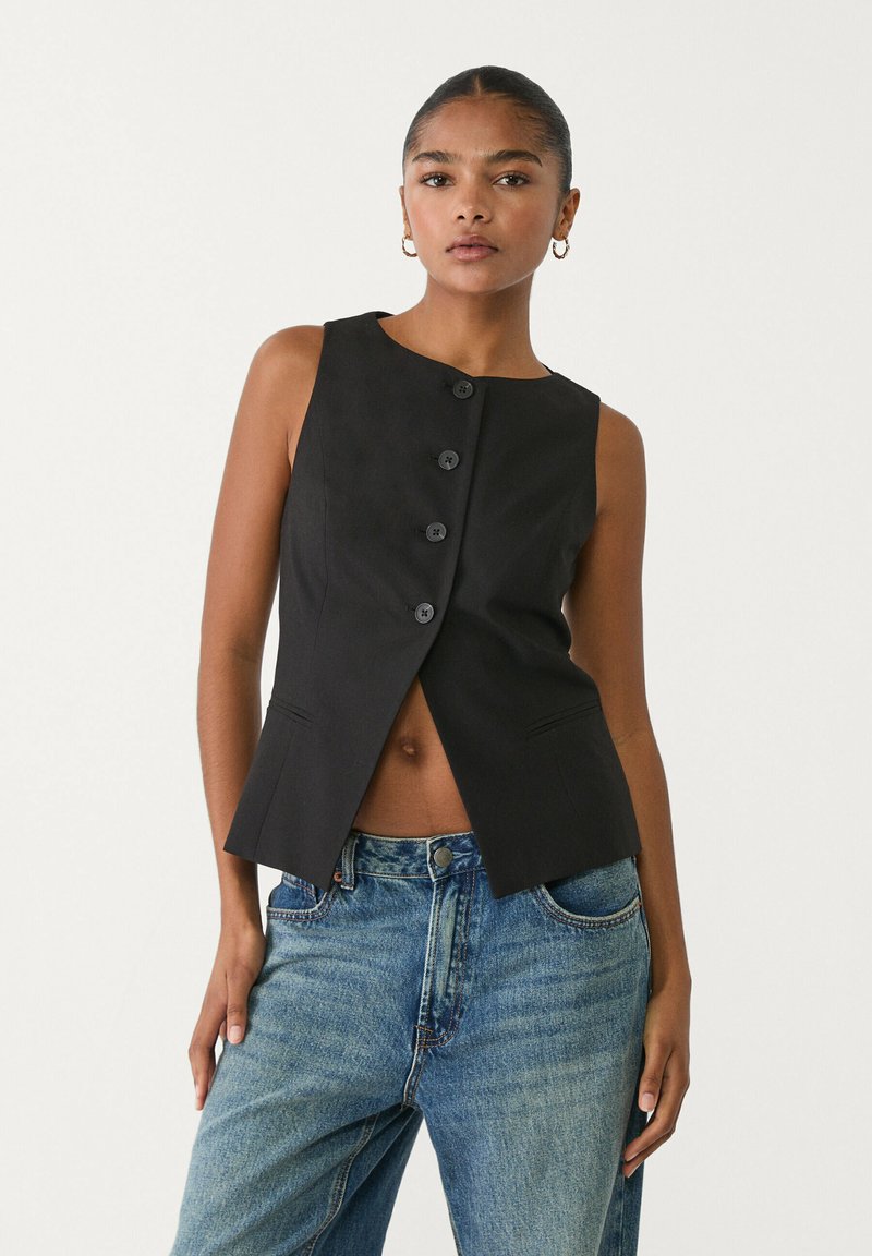 Stradivarius - Weste - black, Vergrößern