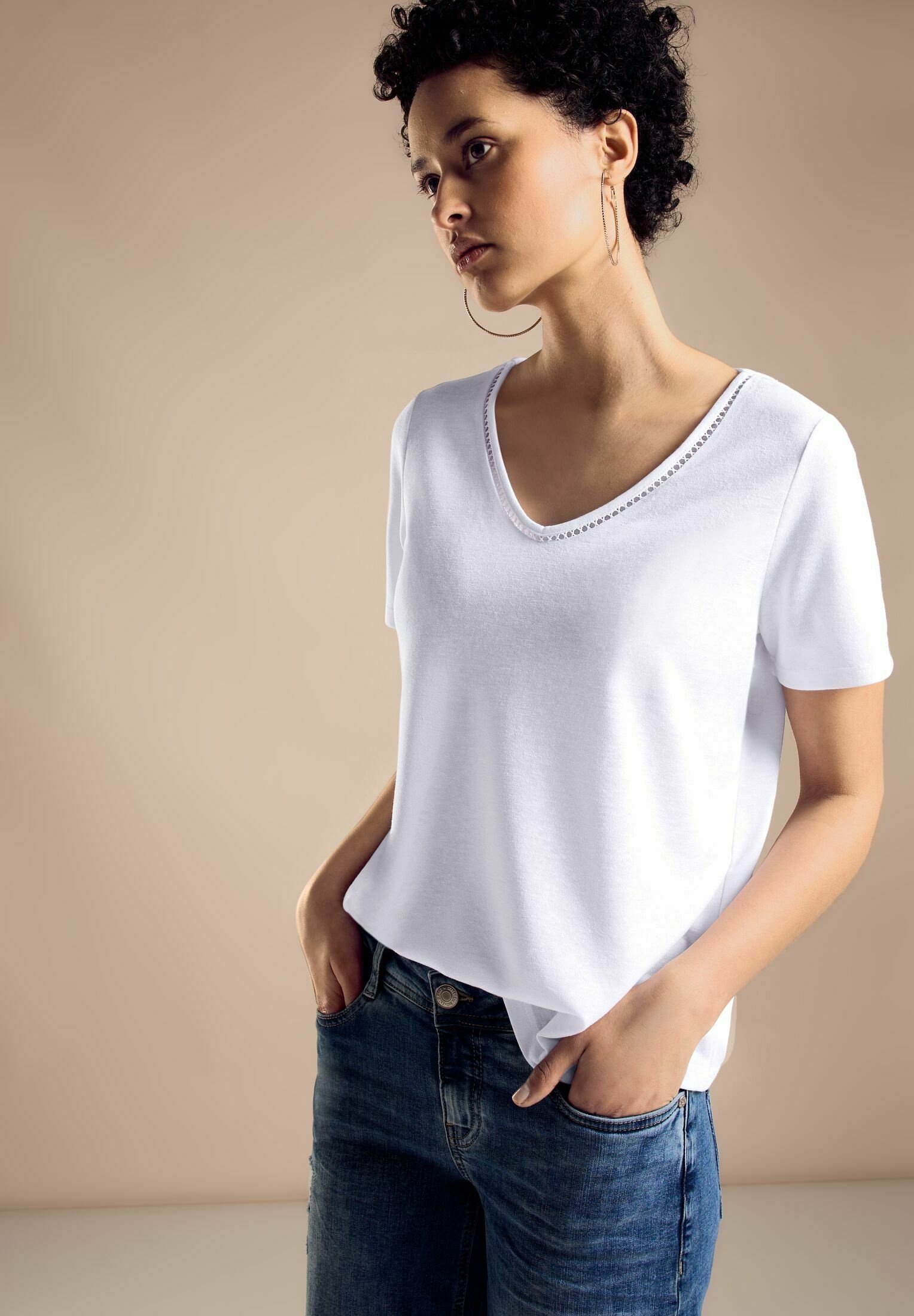 Street One T-Shirt Donna Con Stampa Party E Spalle Scoperte – Taglia 38 – Colore Nero
