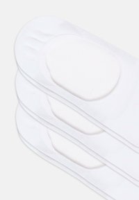 White ankle socks with a smooth texture and soft cushioned insole, featuring elastic bands at the openings for a secure fit.