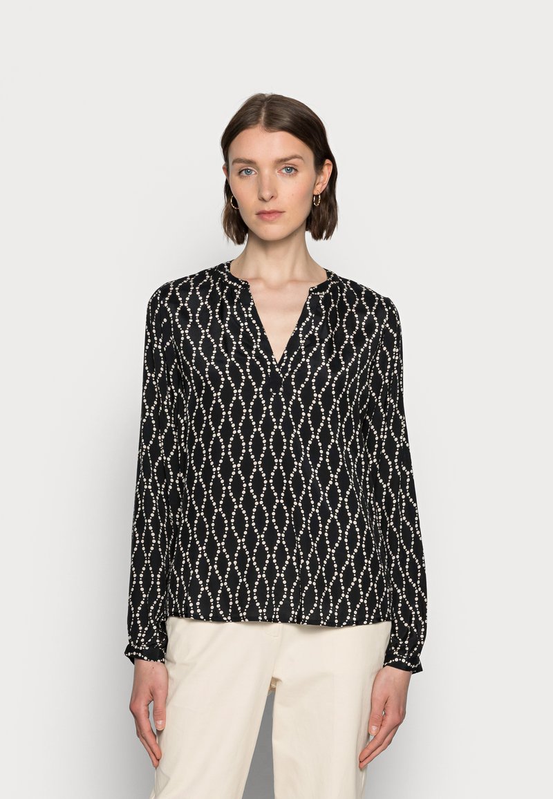 Kaffe - OLAN BLOUSE - Top s dlhým rukávom - black/sand, Zväčšiť