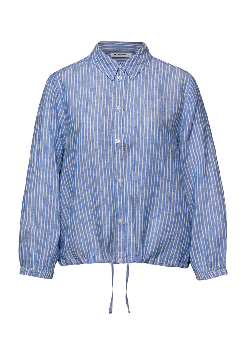 Street One 3/4 sleeve - shirt collar - linen structure - drawstrings at ...