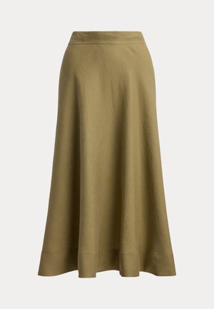 Lauren Ralph Lauren, LINEN A-LINE MIDI SKIRT - Jupe trapèze - light agave