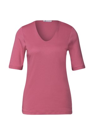Street One, BASIC T-SHIRT MIT V-NECK IN UNIFARBE - T-shirt basique - blush berry