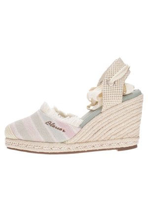 Blauer Zapatos de salón con cordones - beige