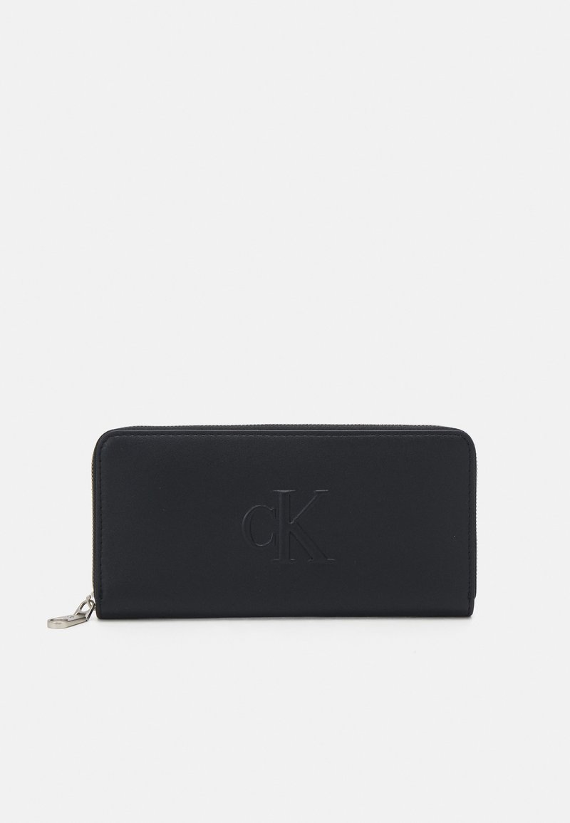 Calvin Klein Jeans SCULPTED ZIP AROUND DEBOSS - Lommebok - black