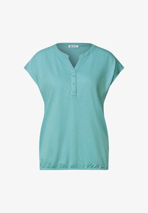 Street One, DROPPED SHOULDER SHIRT MIT SPLIT NECK - T-Shirt basic - misty mint