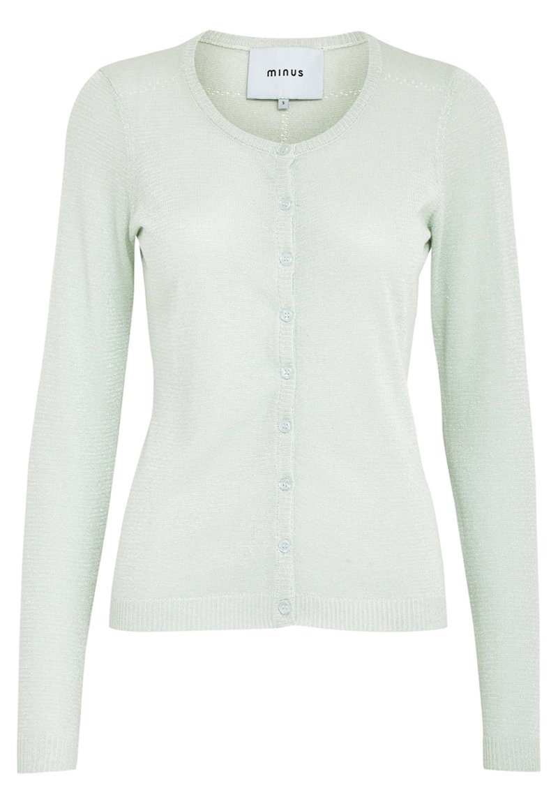 Damen Strickjacken | Minus NEW LAURA Strickjacke frosted mint lurex/grün-metallic - SI33110 Damen Strickjacken | Minus NEW LAURA Strickjacke frosted mint lurex/grün-metallic - SI33110