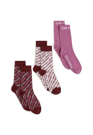 MONOGRAM SOCK 3 PACK - Calcetines - Pink/White/Black