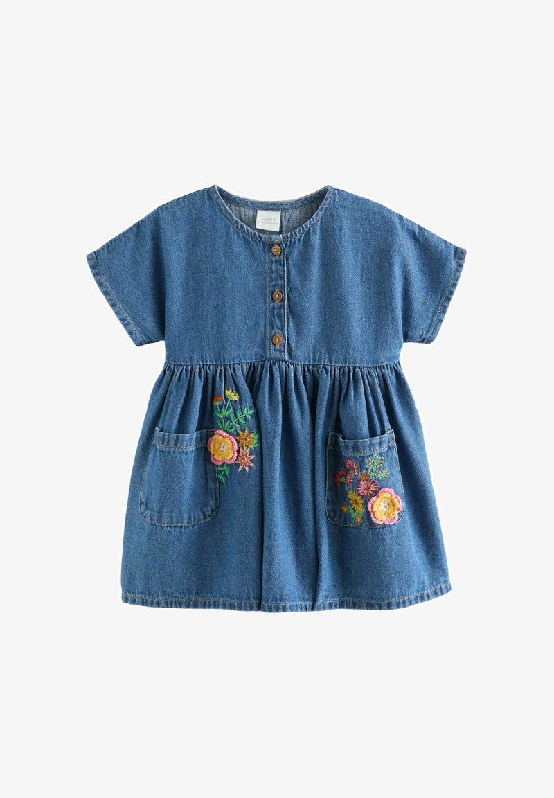 Next Vapaa-ajan mekko - blue denim embroidered