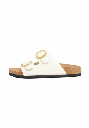 REGULAR FIT-DOUBLE BUCKLE COMFORT  - Mules - white