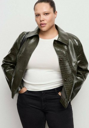 Veste en similicuir - kaki