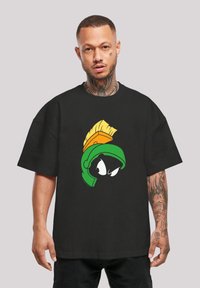 F4NT4STIC - PREMIUM MARVIN THE MARTIAN FACE ULTRA HEAVY OVERSIZE - T-shirt print - black Miniatuurafbeelding 1