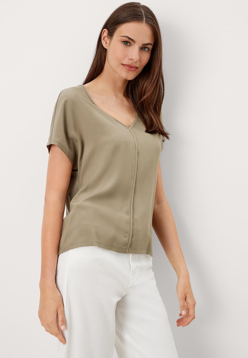 s.Oliver MET EEN LOOSE FIT - T-shirt print - dusty olive