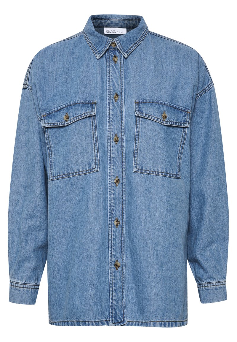 Karen by Simonsen Overhemdblouse lichtblauw denim Karen by Simonsen Overhemdblouse lichtblauw denim