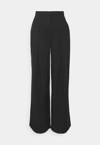 WIDE PLEATED PANTS - Calças - black
