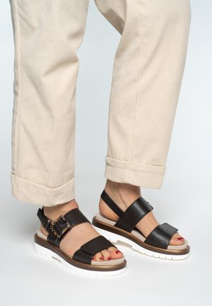 ara Sandalen met plateauzool - braun