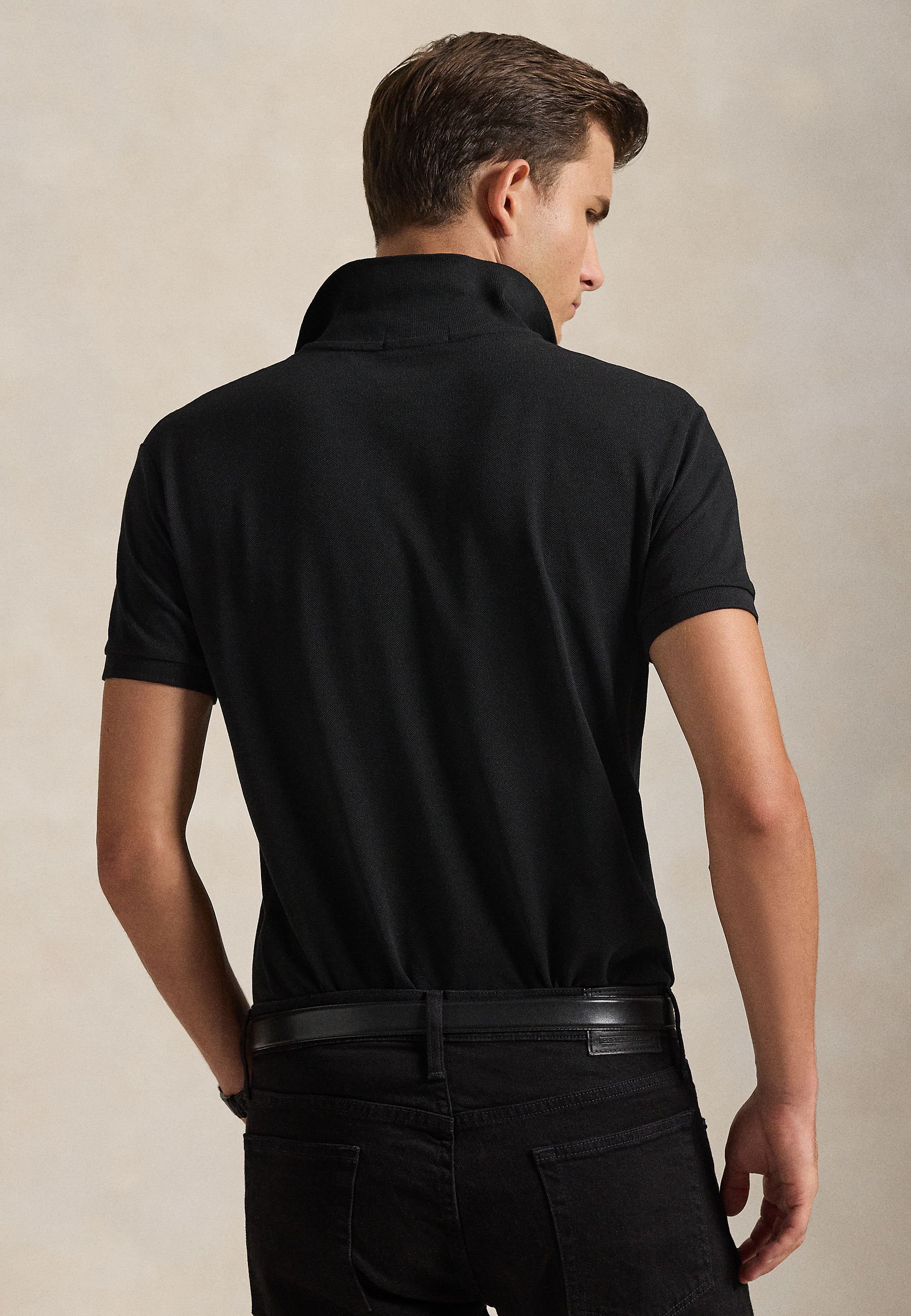Polo Ralph Lauren SLIM FIT MESH POLO SHIRT - Poloshirt - black