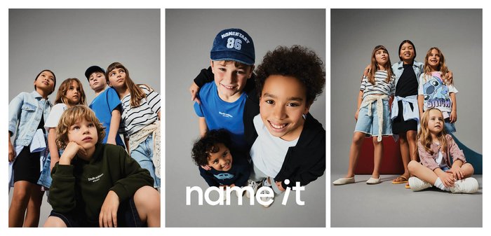 Diverse lastegrupid, kes poseerivad enesekindlalt igapäevaste riietega kolme eraldi foto taustal halli ühevärvilise taustaga.