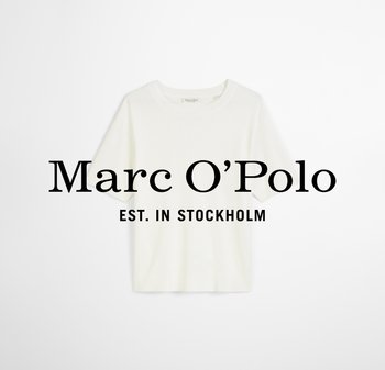 Witte T-shirt met korte mouwen, gemaakt van zachte katoen en met een ronde hals. Logo en informatie over de oprichting zichtbaar onderaan het T-shirt.