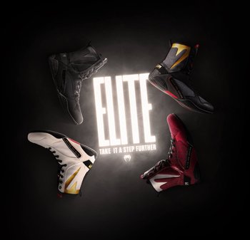 Vier Paare von High-Top-Sportschuhen: in schwarz, weiß und rot, mit Mesh- und synthetischen Materialien, sowie unterschiedlichen Designs und Akzenten.