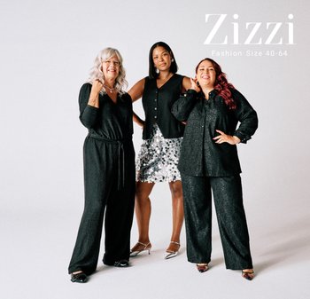 Tre kvinnor i komplementära outfits: en i en svart jumpsuit, en i en svart ärmlös topp och paljettkjol, en i en svart skjorta och byxor.