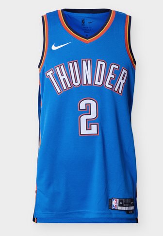 Sinine Oklahoma City Thunderi korvpallivorm number 2, Nike logo ja NBA plaastriga allosas.