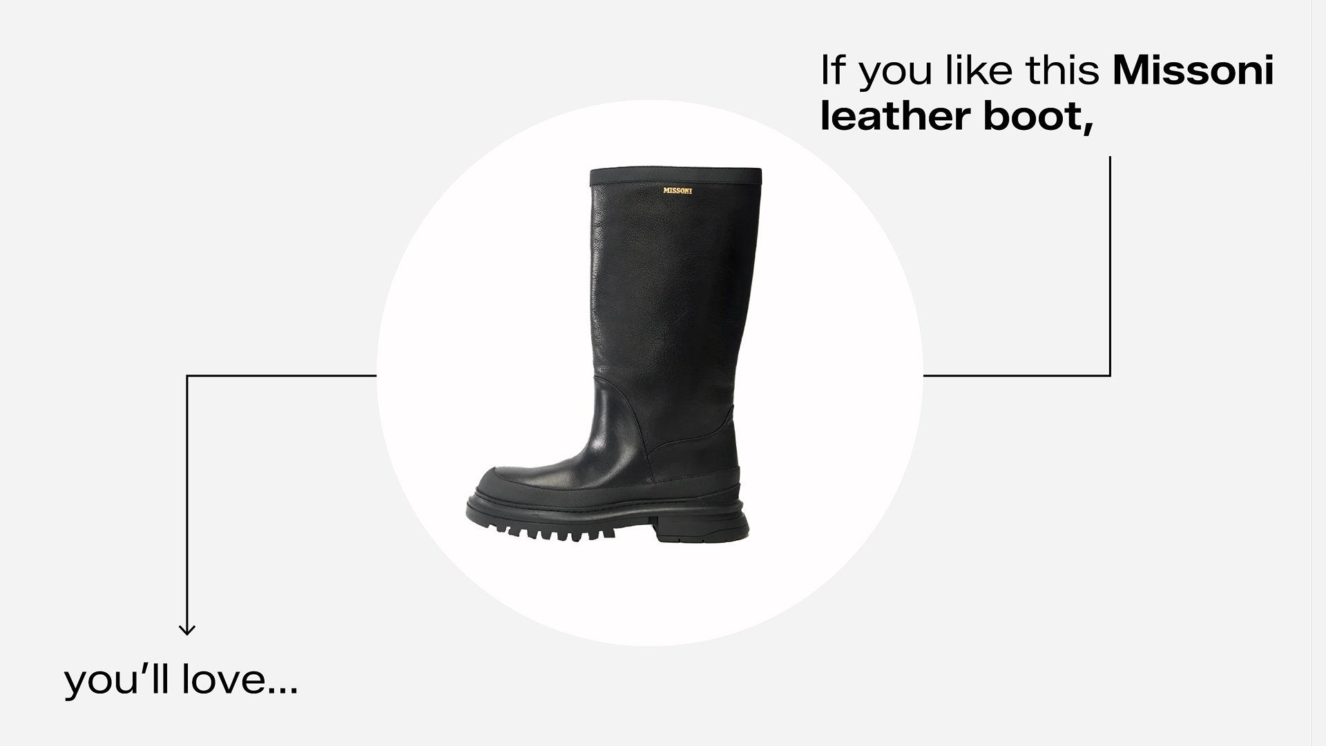 Stivale nero in pelle fino al ginocchio con punta arrotondata, finitura testurizzata e suola spessa in gomma. Dettaglio logo dorato sulla parte frontale.