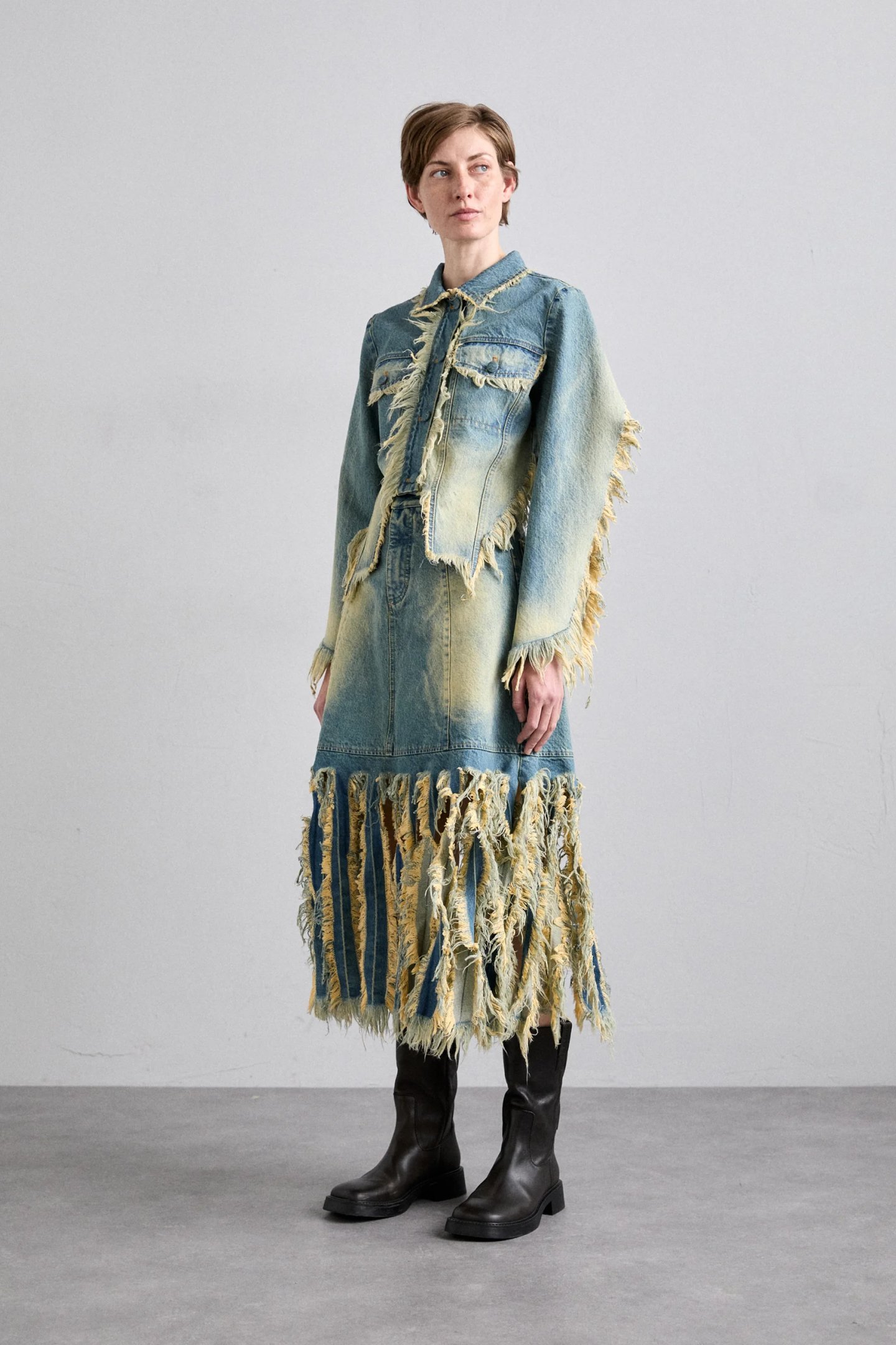 Denim met franjes