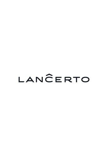 Text in a modern font reads “LANČERTO,” featuring a stylized accent over the "C." The design is minimalistic with a white background.